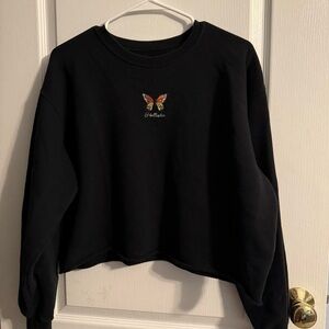 Hollister Black Sweater with Butterfly Detail